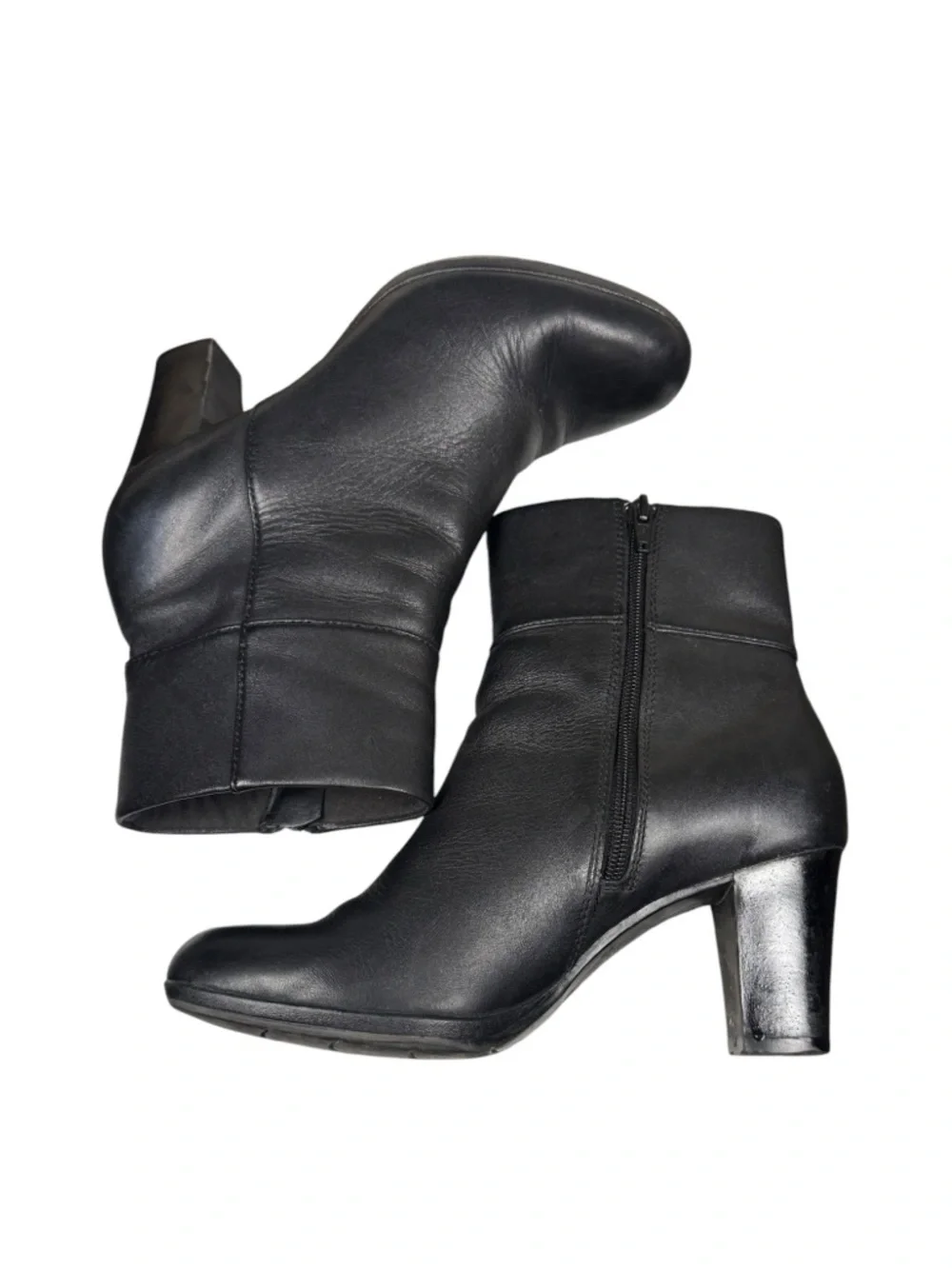 Clarks Collection Kalea Lynn Black Leather 3” Heel bangle Boots 7.5